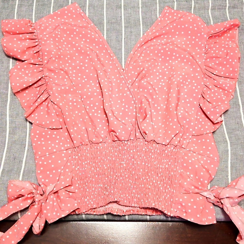 Pink Polka Dot Blouse